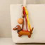 Mới pu Da Thời Trang Burger Dachshund Túi Cao Cấp Mặt Dây Chuyền Móc Khóa