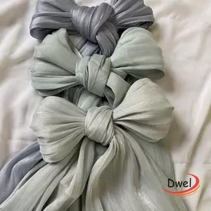 Khăn lụa DWEL, Khăn choàng chống nắng voan màu trơn, Thời trang dài mềm mại voan Hijab che mặt ngoài trời