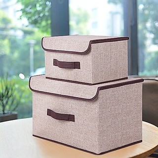 Combo 2 Hộp vải Đựng Đồ Đa Năng Thùng Đựng Quần Áo Đồ Lót Đồ Chơi Gấp Gọn Bằng Vải Cứng Cáp Có Nắp Đậy 88188 Mpvc199k