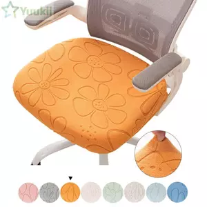 Vỏ bọc ghế văn phòng YUUKII, Vỏ bọc ghế đa năng có thể tháo rời, Ghế máy tính dày co giãn Jacquard thời trang Cove cho mọi mùa