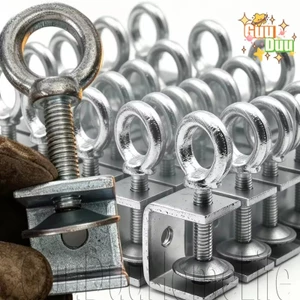 Kẹp loại C bằng thép Carbon mạ kẽm - Khóa bu lông mắt M8 có thể điều chỉnh - Vòng kẹp khóa thủ công - Móc kẹp bảng thanh - Dây buộc gia đình công nghiệp / Giao hàng miễn phí
