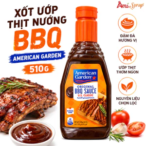 Xốt Ướp Thịt Nướng BBQ American Garden 510g, Xốt Ướp Đồ Nướng Nhanh, Tiện Lợi, Chuẩn Vị