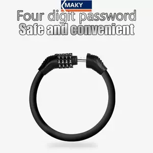MAKY Xe Đạp Phụ Kiện Xe Đạp Xe Đạp Lo Chống Trộm Mật Khẩu Xe Đạp Đường Bộ Cáp An Ninh Loer Di Động Kết Hợp Mã Padlo VN