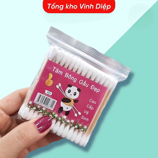 01 gói 100 tăm bông cán gỗ
