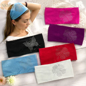 Băng đô kim cương giả nữ NKSFX, Băng đô thể thao thấm mồ hôi nhẹ, Thời trang thoáng khí vành rộng Độ đàn hồi cao Băng đô tập Yoga Mũ nón hàng ngày