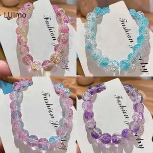 LUImo Nữ Craed Thạch Anh Pha Lê Đính Hạt Thủy Tinh Tròn Hạt Co Giãn Vòng Tay Vòng Tay Nữ Cô Gái Quyến Rũ Quấn Trang Sức SBS