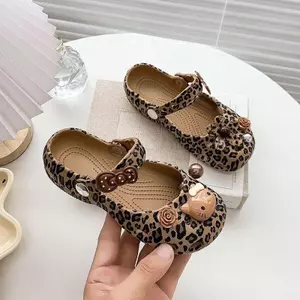 Mùa hè Phong cách mới in họa tiết da báo KT Cat Girls Dép chống trượt thời trang