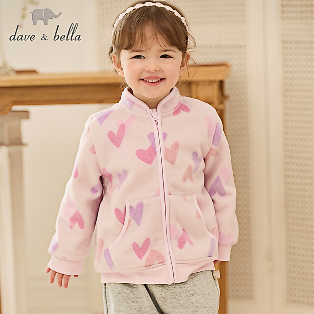 Dave Bella 9M-9Y áo khoác cardigan lông cừu bé gái phong cách mới áo ấm thu đông DB396-EE