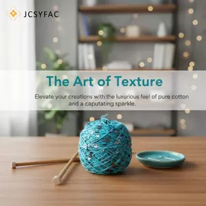 JCSYFAC DIY May Phụ Kiện Sợi Cotton Sequin 50g Bóng Mềm Lấp Lánh Chủ Đề Đan Và Móc Mới