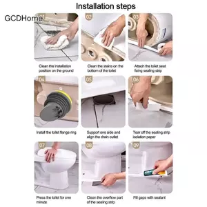 GCDHome Chống Mùi Niêm Phong Vòng Chống Rò Rỉ Cao Su Đệm Máy Giặt Vệ Sinh Niêm Phong Bộ Dụng Cụ Sửa Chữa Thay Thế Vệ Sinh Mặt bích Bu Lông HOT