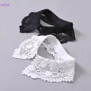 Cổ giả SAIA, Cổ áo giả hoa ren trắng đen, Phụ kiện váy cưới có thể tháo rời
