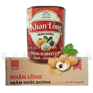 Nhãn ngâm Lotus lon 565g - nhãn lồng ngâm nước đường lotus