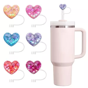 Stanley Cup Mũ Rơm Shining Ngôi Sao Nhựa Tình Yêu Ống Hút Trang Trí Tinh Tế Chống Bụi Cắm Dự Tiệc Cung Cấp ZJBV