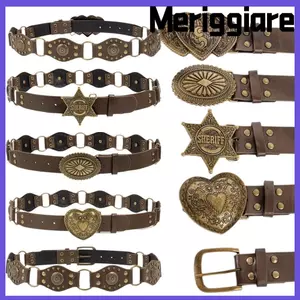 Thắt lưng Cinch MERIGGIARE, Thắt lưng rộng Gothic Steampunk, Retro Vintage Rivet Grommet Da PU Y2k Thắt lưng Quần jean nữ