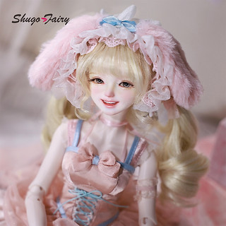 ShugaFairy Melanie A 1 / 4 BJD - Cô Gái Thỏ Hồng Lãng Mạn Trọn Bộ Usagi Moe W / Mặt Cười Ren Trang Phục Có Thể Sưu Tập