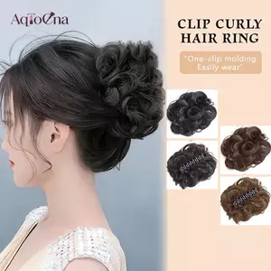AqToCna Sợi Chịu Nhiệt Tổng Hợp Xoăn Sóng Tóc Lộn Xộn Bun Chignon Móng Vuốt Kẹp Đuôi Ngựa Cho Nữ Và Bé Gái Tiệc Cưới Hàng Ngày AqToCna