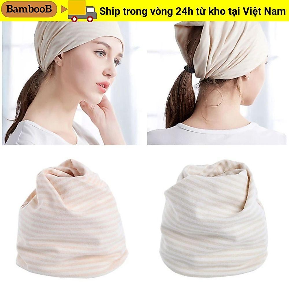 Khăn trùm đầu bà bầu BAMBOOB, Mũ đựng xác sau sinh chất lượng cao thời trang, Mũ chống gió bằng vải Cotton dành cho nữ Mũ mang thai mềm mại
