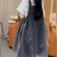 Váy dây đeo Denim cỡ lớn thời trang mùa hè Phong cách Preppy Sweet Cool Slimer Look Fried Street Niche Dress