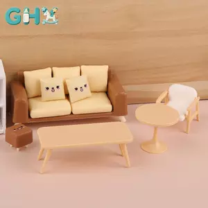 GHX 1 / 12 Nhà Búp Bê Mini Bàn Trà Ghế Sofa Mô Hình Nhà Búp Bê Trang Trí Phòng Khách Búp Bê Nội Thất Nhà Phụ Kiện VN