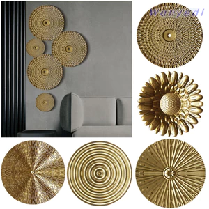 WANYEDI Trang Trí Tường, Đạo Cụ Ảnh Tấm Tròn Treo Tường Trang Trí, Sắt Hiện Đại Rèn Vàng DIY Mặt Dây Treo Tường Văn Phòng