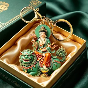 Chính Hãng Huiguang Qingshi Thiết Kế Chính Hãng Móc Khóa Manjushri Bodhisattva Tiền May Mắn Mặt Dây Chuyền Kỷ Niệm Cao Cấp Tốt Lành 2026-6-26