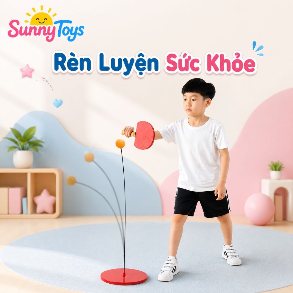 Bộ Bóng Phản Xạ Đế Đứng SunnyToys - Bé Tập Đánh Bóng, Rèn Tay Mắt Và Vận Động Tại Nhà
