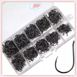 JRP 100-500 Chiếc Móc Câu Bộ Thép Carbon Cao Sắc Nét Bền Thép Gai Móc Cá Ro Thiết Bị Câu Bánh Răng Câu Phụ Kiện JRP