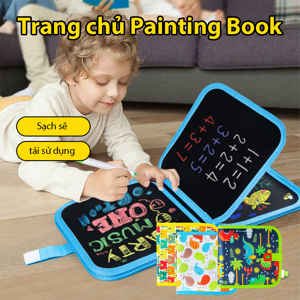 Sách Vẽ Tô Màu Xóa Được Kèm Bút Màu Cho Bé 10 Trang Với 6 Màu Đồ Chơi Montessori Tranh Vẽ Tô Màu Cho Bé