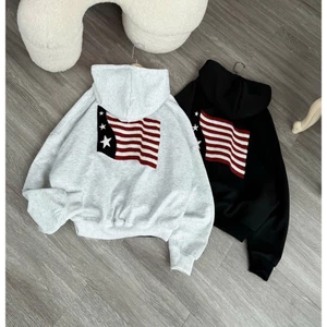Áo khoác nỉ unisex form rộng tay phồng, nhiều màu sắc- lá cờ Mỹ cho nam nữ hót trend mẫu mới