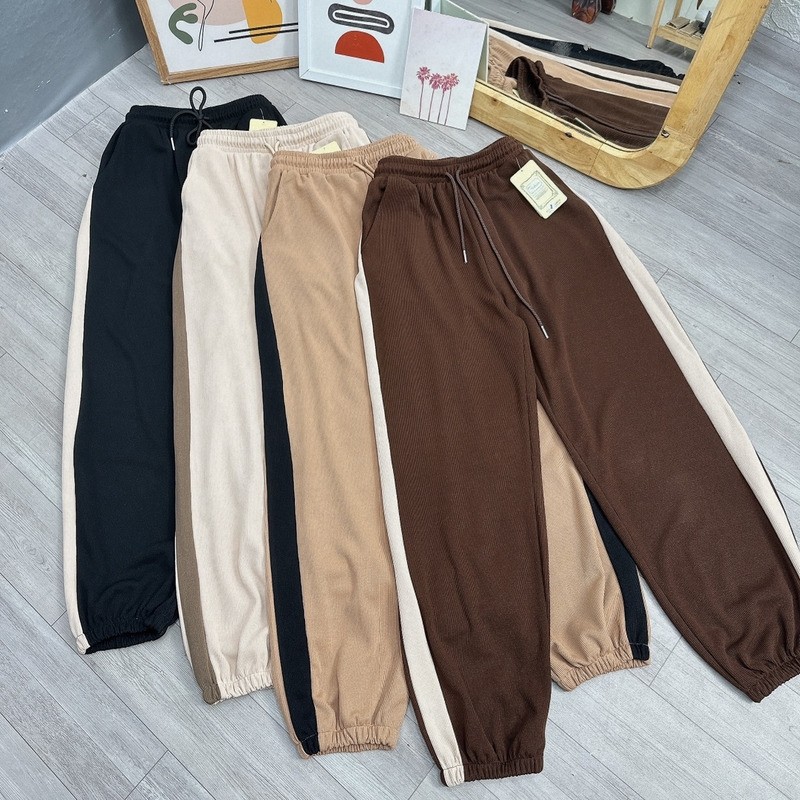 Quần Jogger Bigsize Nữ–Ống Rộng Ulzzang, Vải Dày Mềm Mịn, Thời Trang Dạo Phố QSSUON