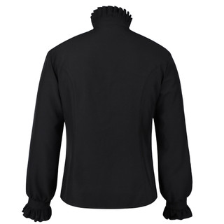 Áo sơ mi nam style Gothic cổ đứng xù, tay dài buộc, phù hợp người yêu ma cà rồng