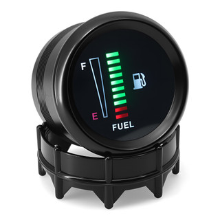 12V 52mm Đa Năng Ô Tô Xe Máy Mức Nhiên Liệu Đồng Hồ Đo 8 Đèn LED Hiển Thị Màu Xanh Lá Cây Cho Xe 12V Thuyền