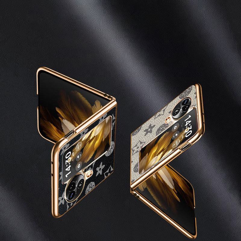 Ốp YJD Cho OPPO Find N3 Flip N2 Flip Thời Trang Cổ Điển Thời Trang Da Mạ Điện Cạnh Chống Rơi Vỏ Điện Thoại