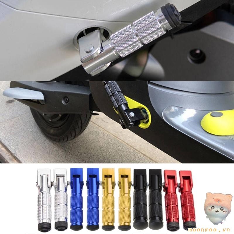 Mặt Trăng 1 Cặp Phụ Kiện Sửa Đổi Xe Máy Nhôm Chân Chốt M10 Xe Máy 90° Gấp cố định - Tựa chân phía trước phía sau