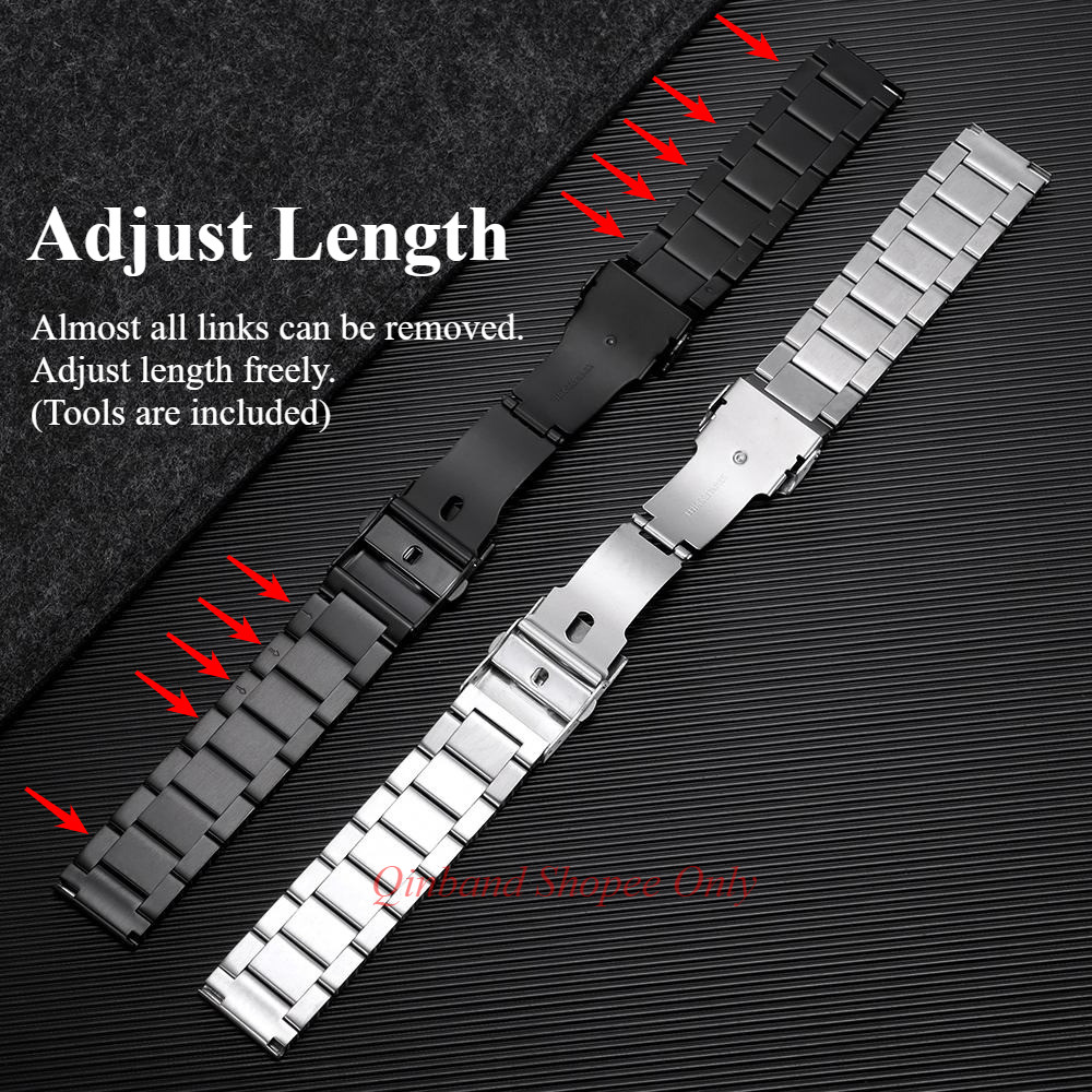 Dây đeo đồng hồ bằng thép không gỉ nguyên khối 304 cho SEIKO Diver 18 / 19 / 20 / 21 / 22 / 24mm Dây đeo đồng hồ đa năng thay thế vòng tay nam nữ Bạc đen