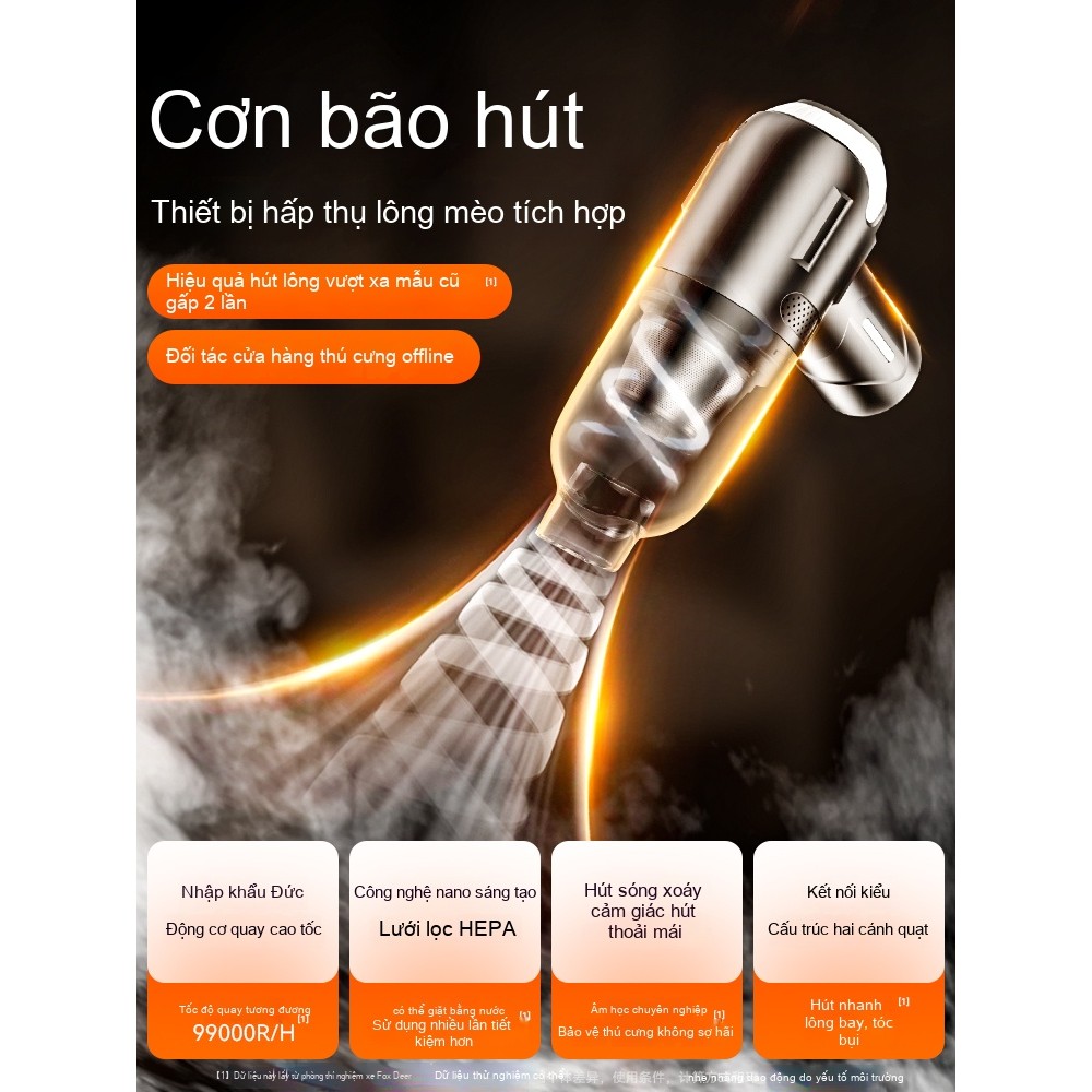 ​Máy Hút Bụi Ô Tô & Hút Lông Thú Cưng - Cầm Tay Không Dây, Hút Bụi Thảm & Khe Hở Đa Năng​