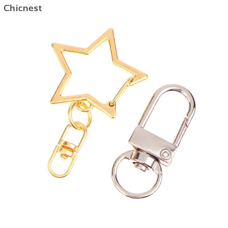 [Chc] 10 Chiếc Ngôi Sao Pentagram Hình Chữ D Rỗng Móc Khóa DIY Phụ Kiện Tôm Hùm Khóa Móc Khóa Trang Sức Làm Phát Hiện [VN]
