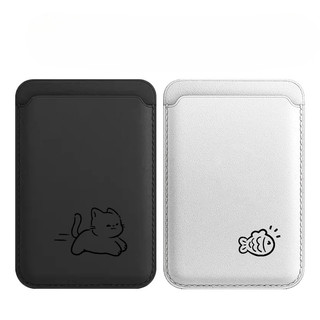 Hộp đựng thẻ cặp đôi họa tiết mèo và cá cho iPhone 17promax 17pro 16pro16prmax 15pro 15promax 14 14promax 14pro