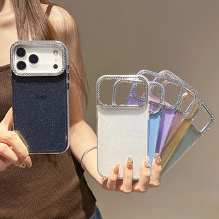 Ốp Điện Thoại Màu Kẹo Bling Long Lanh IMD Cho iPhone 17 Air 16 15 14 13 12 11 Pro Max Plus Kim Cương Bảo Vệ Camera Shining Cover