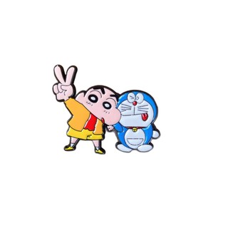 3 Cái / bộ Dễ Thương Crayon Shin-chan Trâm Cài Anime Nhật Bản Kim Loại Huy Hiệu Túi Quần Áo Trang Trí