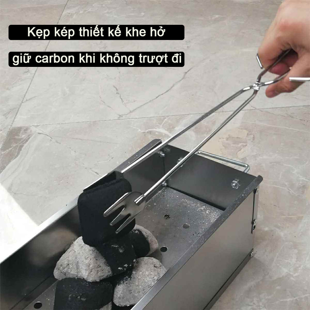 M7 Kẹp Gắp Rác Dã Ngoại Chất Liệu Thép Không Gỉ Tiện Lợi, Kẹp Gắp Than Nướng BBQ Cắm Trại, Camping