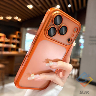 Ốp điện thoại họa tiết mờ màu cam vũ trụ cho IPhone 17 Pro Max 17 Pro 17Air 15 Pro Max 16 Pro Max Vỏ trong suốt Vỏ chống sốc