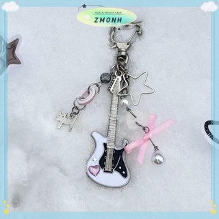 ZMONH Y2K Đàn Guitar Nam Nữ Thoáng Mát Pentagram Nơ Mặt Dây Chuyền Thời Trang Rock Punk Túi Phụ Kiện Quà Tặng