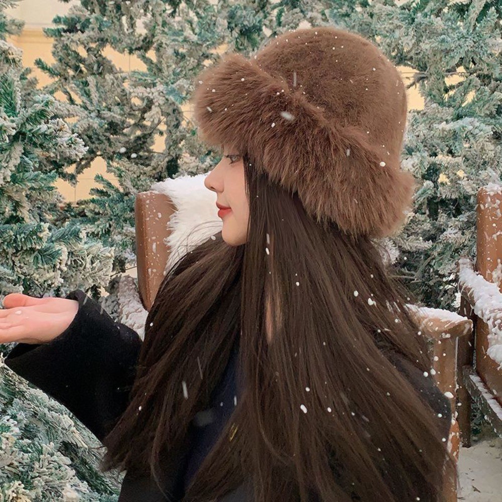 Mũ mùa đông SAIA sang trọng màu trơn, lớp lông tơ dày, phù hợp làm quà tặng Christmas