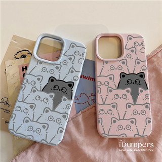 Ibumpers Ốp Điện Thoại Họa Tiết Mèo Dễ Thương Cho iPhone 11 12 13 14 15 16 17 Pro Max Ốp Lưng Silicon Lỏng
