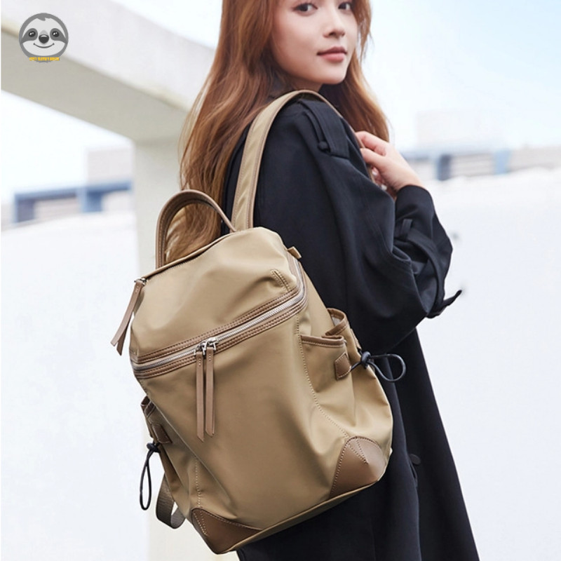 Phong cách Nhật Bản Phong cách Muji / Ba lô ba chiều có dây kéo ngang ba chiều Túi máy tính / Ba lô mẹ dung tích lớn / Ba lô giải trí du lịch