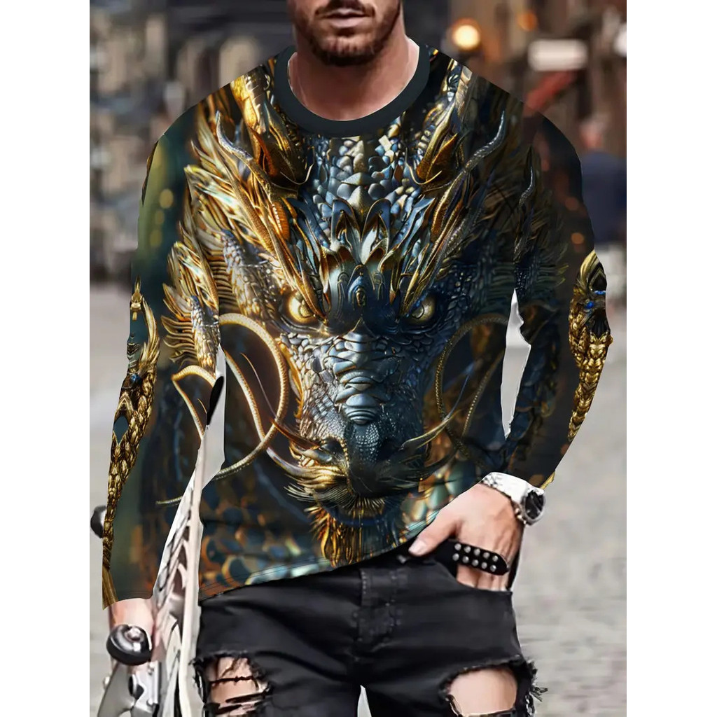 Áo Thun cổ tròn tay dài thiết kế retro trendy năm 2025