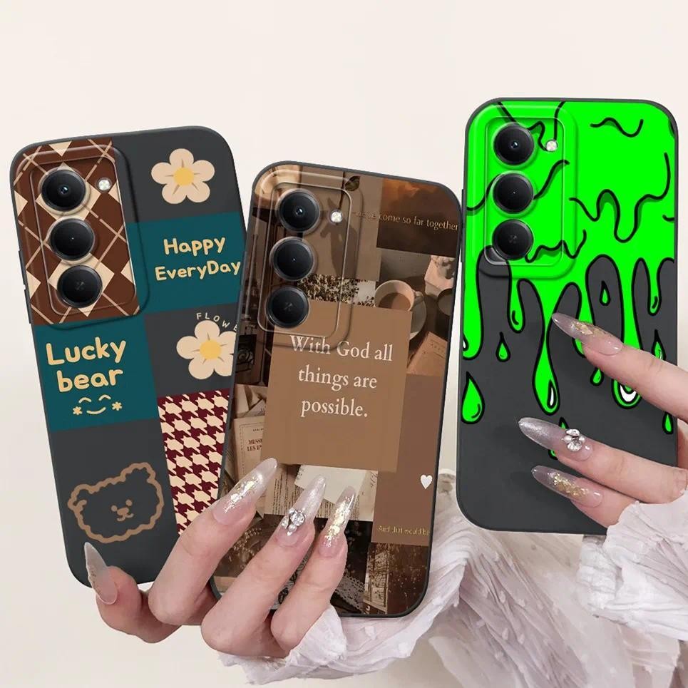 Ốp lưng Xiaomi Redmi 15 5G Funda Hoạt Hình Thỏ Gấu Trúc Sang Trọng Tranh Dành Cho Redmi15 Silicon Mềm Mặt Sau Vỏ Capa