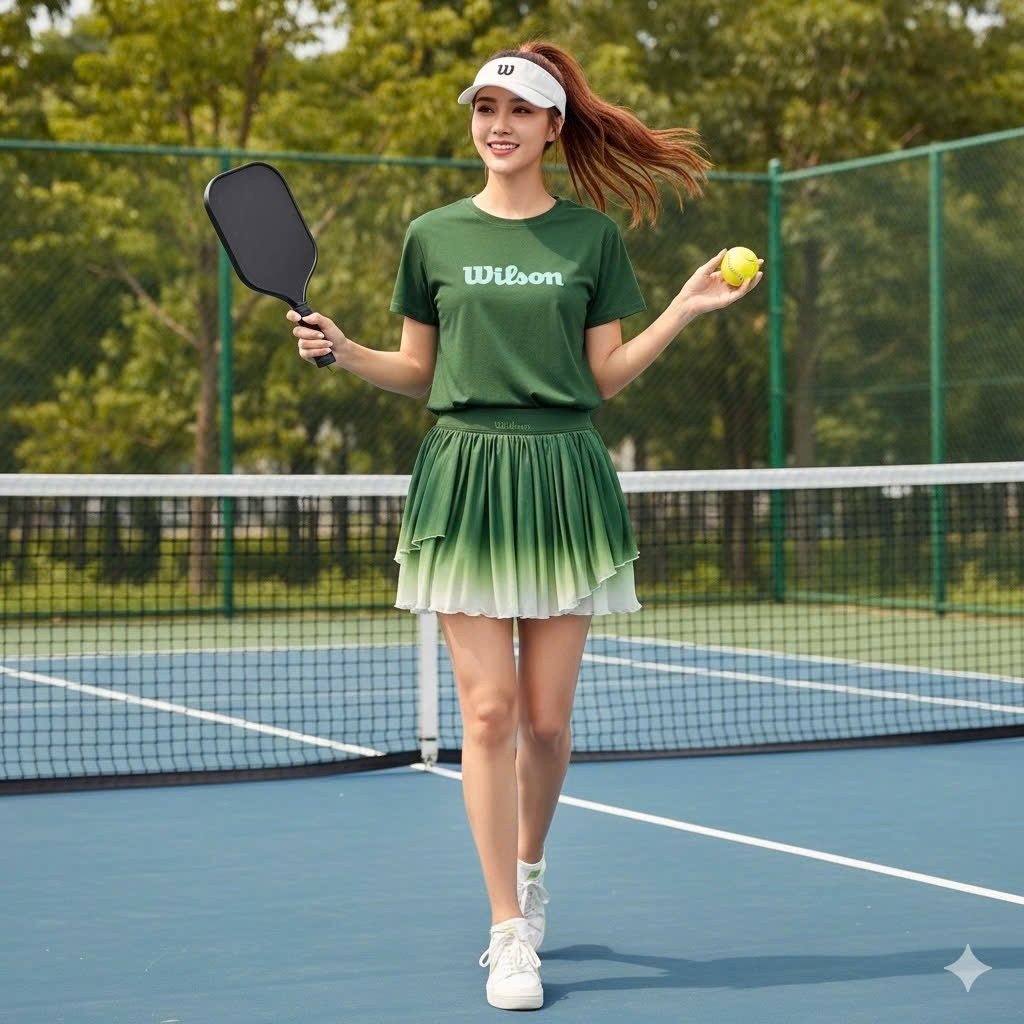 [Pickleball HOT] Bộ thể thao nữ, Bộ áo Will váy loang siêu mềm mát chuyên chơi Pickleball Golf Tennis
