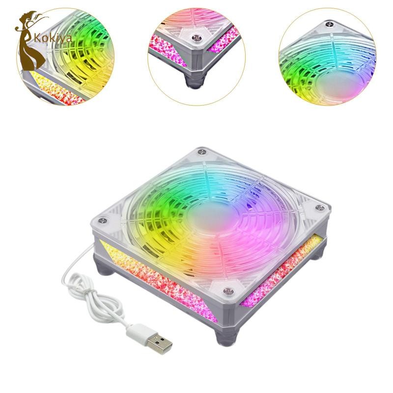 Kokiya USB Quạt tản nhiệt Quạt máy tính 5V Dễ dàng lắp đặt Máy tính làm mát 12cm yên tĩnh cho bồn rửa CPU Tản nhiệt PC Khung gầm